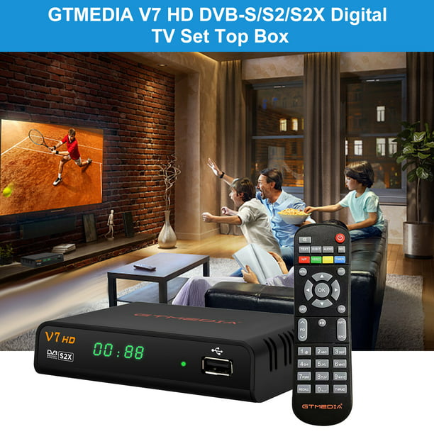 decodificador de TV por Internet GTMEDIA GTMEDIA V7 HD DVB-S/S2/S2X Digital  TV Set Top Box Receptor de señal de TV Decodificador HD 1080P Receptor de  transmisión de video digital con control remoto