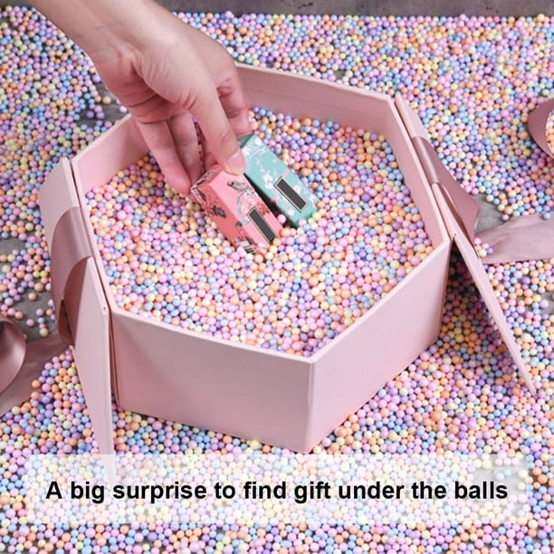 Caja de regalo de relleno de bolas de espuma de color macarrón