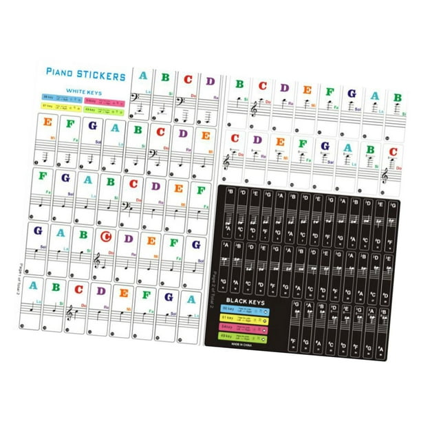 Pegatinas para teclado para teclas 37/49/54/61/88, letras de teclado  extraíbles, pegatinas de notas para principiantes perfke Pegatinas de  teclado