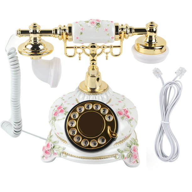 Teléfono antiguo, teléfono antiguo, teléfono con dial giratorio