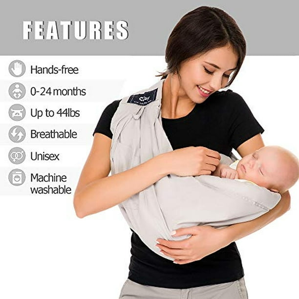 Portabebés de Cuby, soporte de bebé de algodón natural extra cómodo para  llevar fácilmente al recién nacido, niño pequeño e ideal para registro de