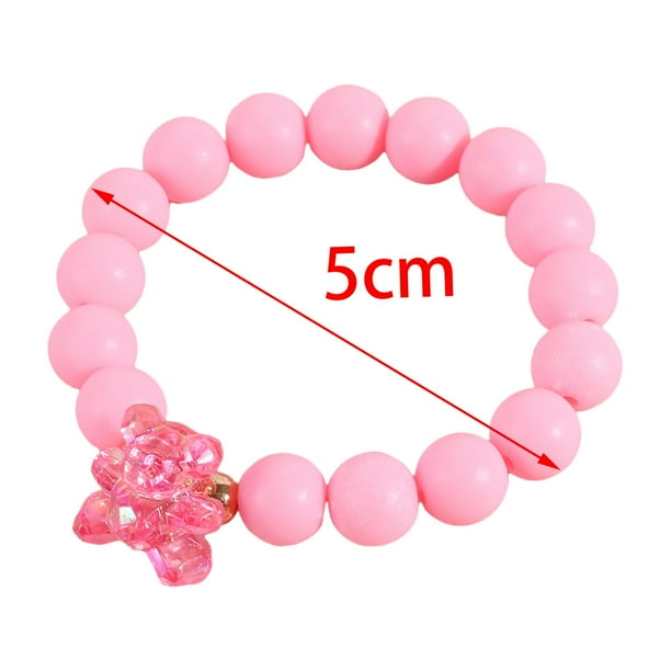 Pulseras Para Niñas Con Cuentas De Colores En Sobre De Regalo Rosa