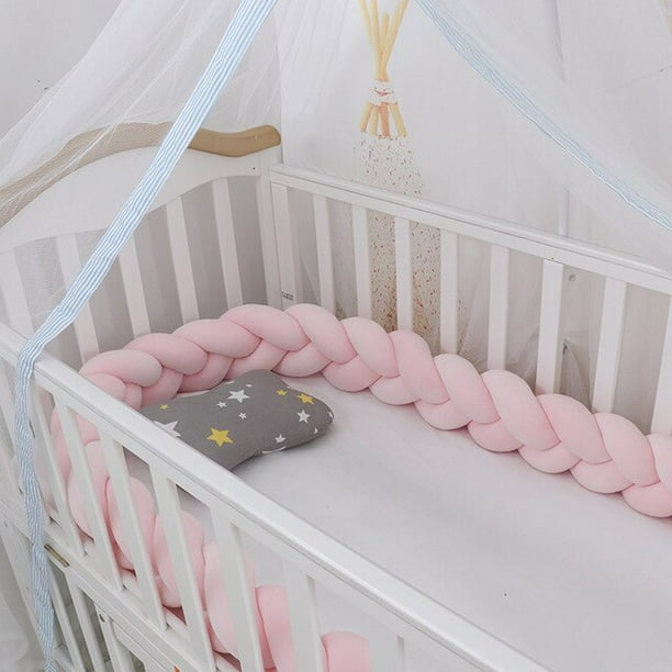 Parachoques para cama De bebé, cojín con nudo trenzado, Protector