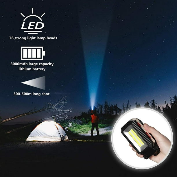 Luz de trabajo LED Luz de camping Foco LED recargable Lámpara de luz de  trabajo recargable Taller Linterna de mazorca con base magnética para  garaje, campamento YONGSHENG 8390612401800