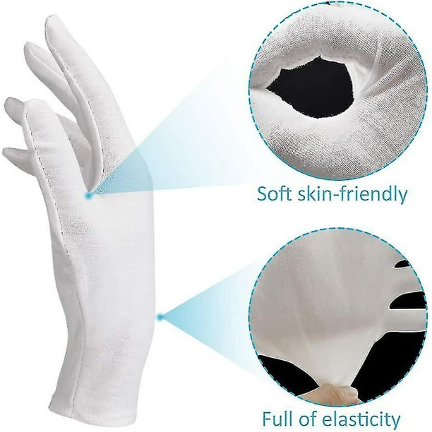 12 pares de guantes blancos de algodón, guantes de algodón suave, guantes  de trabajo transpirables para mujer ZefeiWu 8390614894693