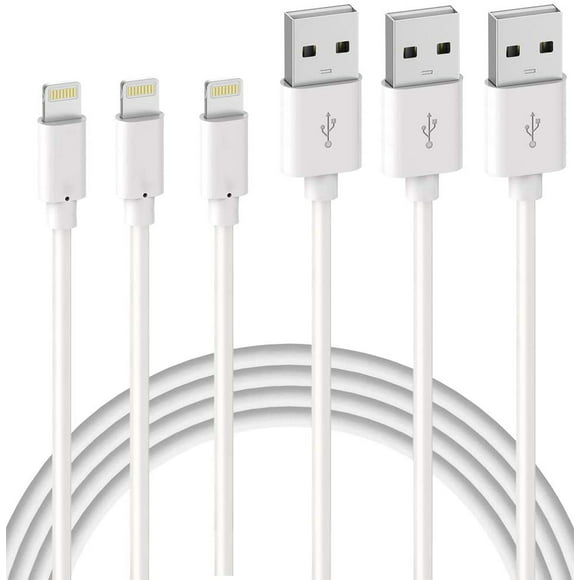 pack de 3 cable cargador iphone 2m cable lightning certificado mfi con conector resistente cable de ormromra yq0198