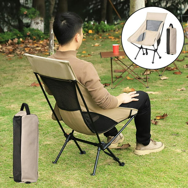 Silla de camping plegable portátil ligera y compacta, sillas de campamento  de playa para adultos, silla plegable para mochileros, silla al aire libre