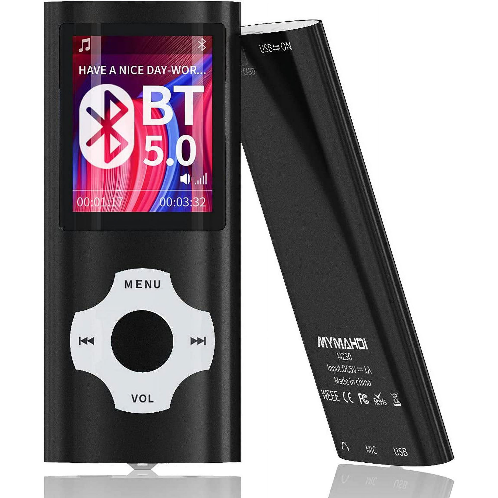 Reproductor MP3 Bluetooth Mejorado 32GB, Multifunción Música