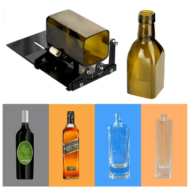 Cortador de botellas de vidrio, cortador de vidrio para botellas para  cortar vino, cerveza, tarros de masón, whisky, botellas redondas y  ovaladas