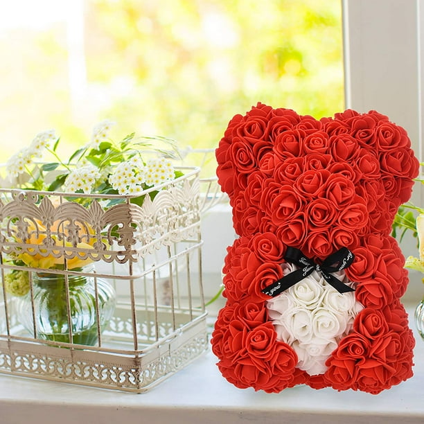 Caja de regalo de rosas y osos, para San Valentín, cumpleaños, aniversario  de bodas - Caja de regalo roja para San Valentín - Los mejores regalos para