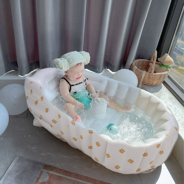 Bañera inflable para bebé, bañera plegable para recién nacido, asiento  portátil para ducha de bebé con bomba de aire integrada tipo B