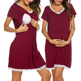 Camisón 3 en 1 para parto/parto/enfermería suave vestido de hospital de  maternidad Adepaton LRWJ113-4