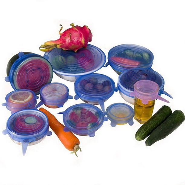 Billuyoard Tapa de silicona para alimentos, 6 uds., tapas universales de  silicona para utensilios de cocina, cuencos, tapas elásticas Organizadores  de utensilios de cocina azul