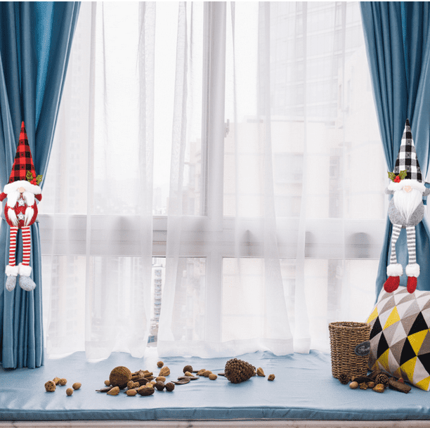 Cortinas de amarre para ventana, cortina de cocina, Navidad