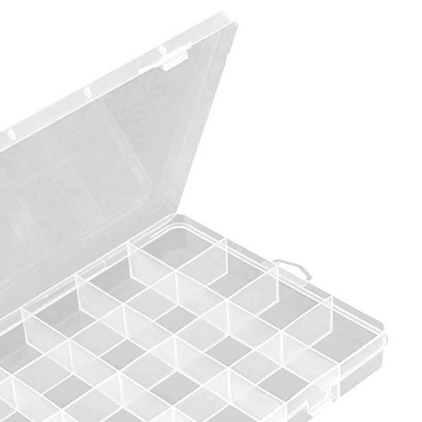 Caja organizadora de plástico transparente de 24 rejillas, contenedor de  almacenamiento parparejos de hilo, abalorios, anillos de joyería Zulema  Organizador de almacenamiento