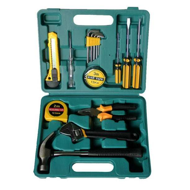 Juego de herramientas manuales de mantenimiento del automóvil, mejoras para  el hogar y herramientas para taladro, caja de herramientas manual