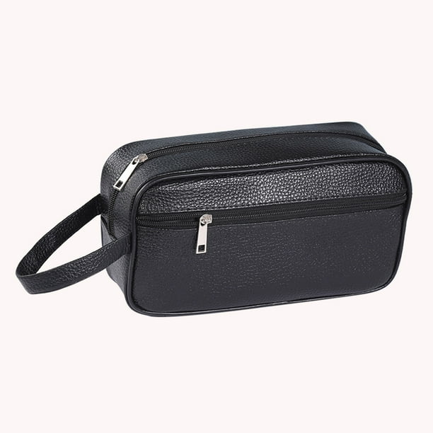 Neceser de Viaje para Hombre, en Color Negro, material sintético