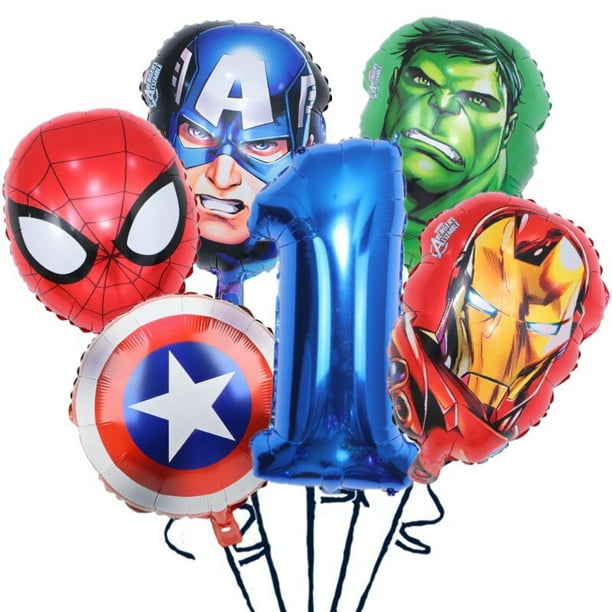 Decoraciones de fiesta de cumpleaños de Los Vengadores, globos de  superhéroes de dibujos animados, vajilla de papel, fondos para Baby Shower,  suministros de fiesta para niños