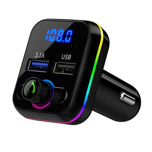 Transmisor FM Bluetooth para coche, adaptador inalámbrico de radio de  coche, kit manos libres automático con control remoto, reproductor de  música MP3