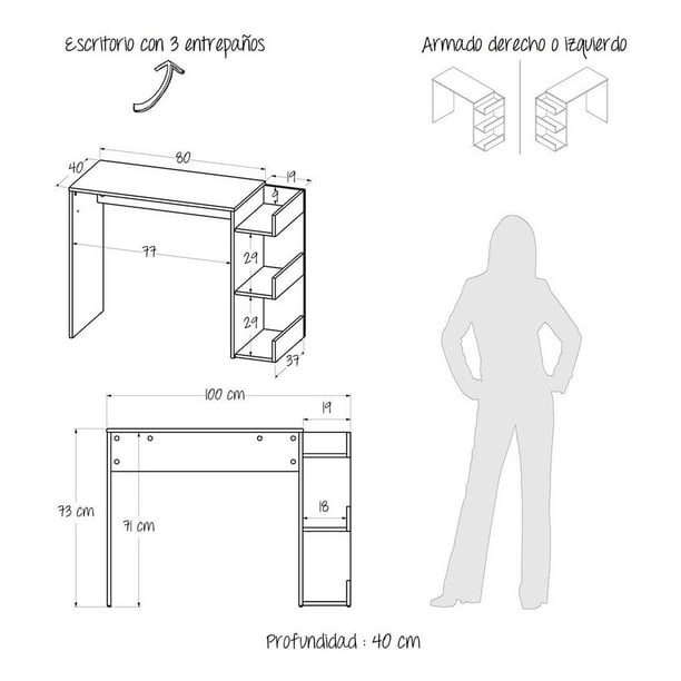 Escritorio En Madera Shelf Duna