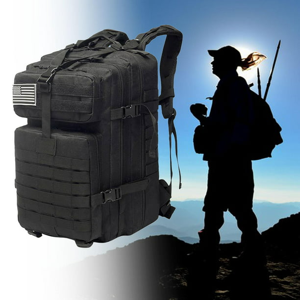 Mochila táctica militar 45L MOLLE mochila para mochilero senderismo camping  trekking caza, Negro -, Mochilas de mochila