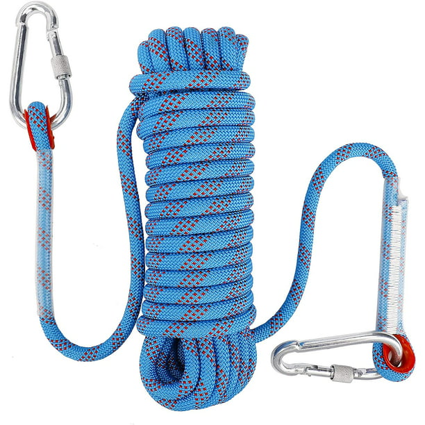 Cuerda de escalada con mosquetón de seguridad estática 10mm Cuerda de  alpinismo de rescate de poliéster para senderismo Montañismo Montaña 10M  Adepaton YQ-1115, cuerda escalada