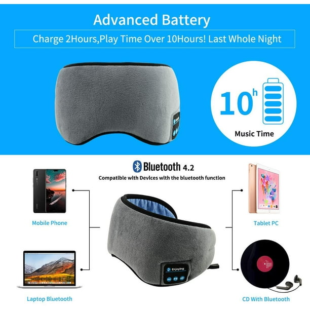 Antifaz Bluetooth para dormir con altavoces - Auriculares inalámbricos para  dormir deportivos