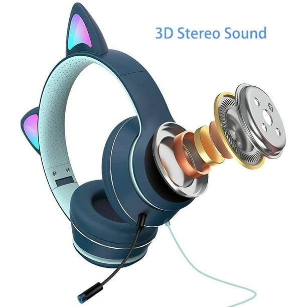 Audífonos in-ear gamer inalámbricos Bluetooth F9-5 negro con luz azul marino