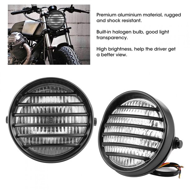 Kit 2 Faros Antiniebla Led Auxiliares para Moto con Rejilla Protectora