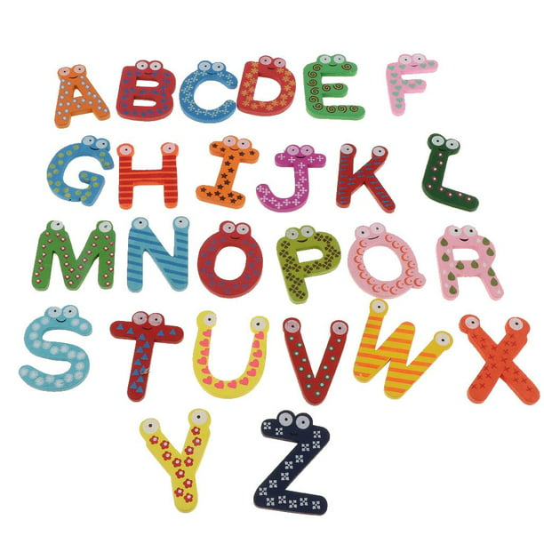 Comprar 26 letras magnéticas del alfabeto AZ, imanes de madera para nevera,  juguetes educativos para bebés y niños