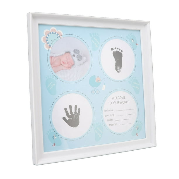 Kit De Marco De Impresión De Bebé, Kit De Huella De Mano De Bebé Resistente  Para Recién Nacidos Para Exhibición ANGGREK Azul