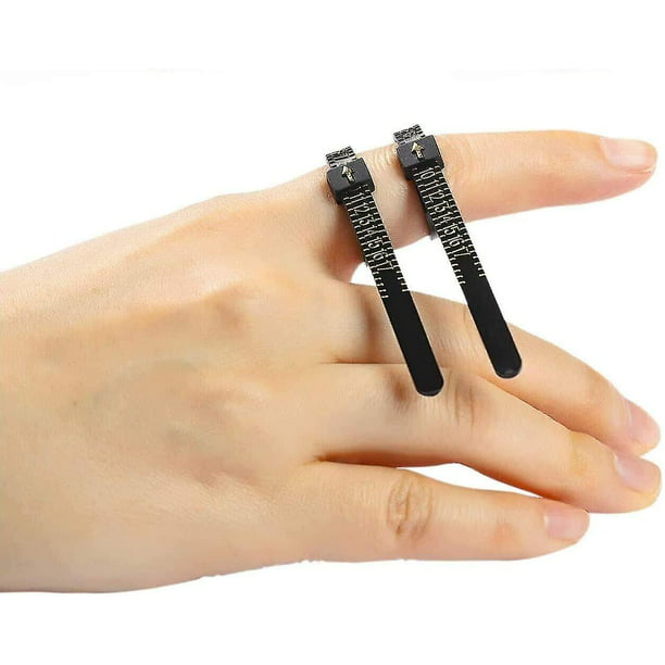 Juego de medidores de anillos de 2 piezas, anillo medidor de dedos de  plástico para medir joyas ShuxiuWang 8390606641540