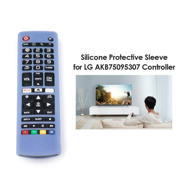 Funda protectora de silicona para mando a distancia para LG TV AKB75095307  (azul claro) Likrtyny control remoto
