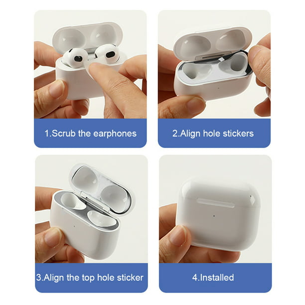 Pegatina protectora de Metal para Apple Airpods 3 generación, película  protectora a prueba de polvo, Protector