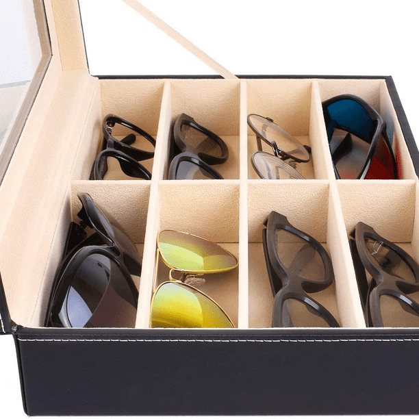 Organizador de gafas de sol, cajón de almacenamiento, caja de 8