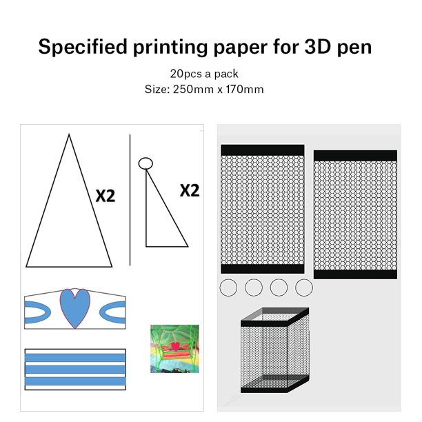 Plantillas de dibujo en 3D, 20pcs Pluma 3D Impresión en papel Pintura  Graffiti Plantilla 40 Patrones de dibujos animados para ni?os DIY Dibujar  bocetos Tabletas Spptty No