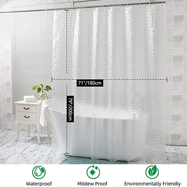 Cortina de baño Easy transparente PEVA 180x200 cm