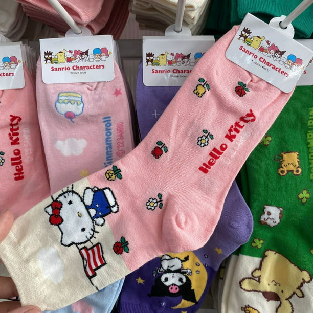 Sanrio-Calcetines de algodón de Hello Kitty para mujer, medias dibujos animados, tamaño mediano, Deng Xun | Walmart en línea