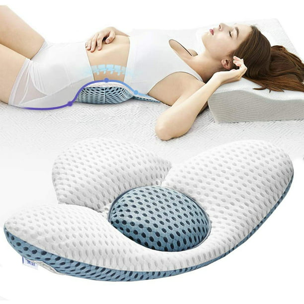 Almohada de apoyo lumbar refrescante para dormir de K&lbs | Elegante funda  jacquard | Almohada lumbar de espuma viscoelástica para dolor de espalda