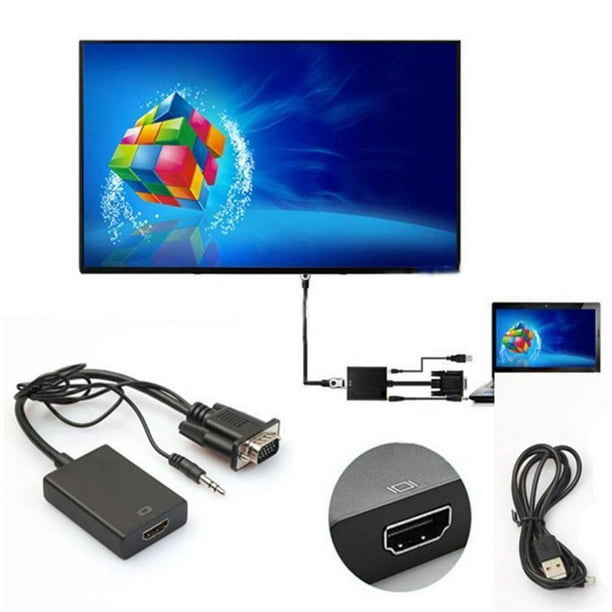 Adaptador VGA a HDMI, 1080P, Convertidor de Cable para Teléfonos Móviles,  Baoblaze