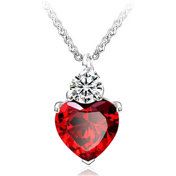 Collar de reina de corazones Cadena de de ley 925 Corazón rojo Juguete Princesa Accesorios Joy Namotu WRJM-398 | Walmart en línea