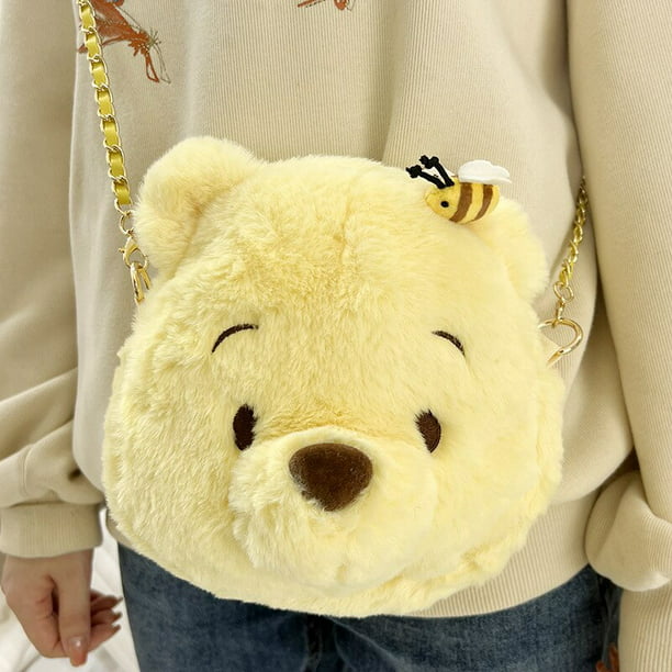 Bolso de mensajero con cadena de oso de fresa de Disney, bolso de mano de  peluche de Stitchton, soporte para tarjetas, abeja, Winnie, Pooh, GirlGitf