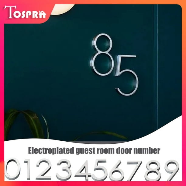 Número de casa 3D de 6CM, placa de número de puerta, número de calle, número  de buzón, pegatinas, números, número plano, número de Hotel, puerta  exterior Tan Jianjun unisex