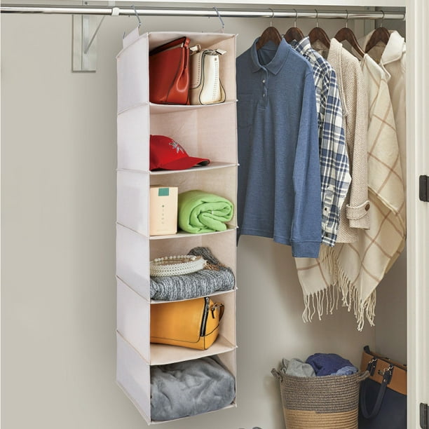 Organizador de armario colgante de 4 estantes, organizador de armario  colgante con cajón para almacenamiento de ropa y accesorios (beige)