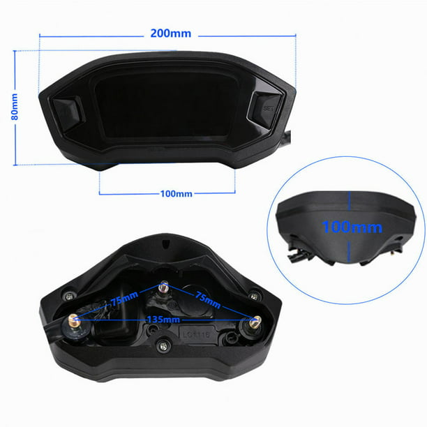 Duobeisi - Velocímetro digital para motocicleta, tacómetro,  cuentakilómetro, universal con indicador multifunción con pantalla de luz  indicadora