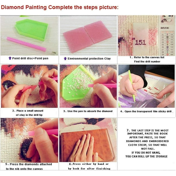 Paquete de 4 kits de pintura de diamantes para niños, kits de números de  gemas de arte de diamantes 5D para niños, perfecto para decoración de pared