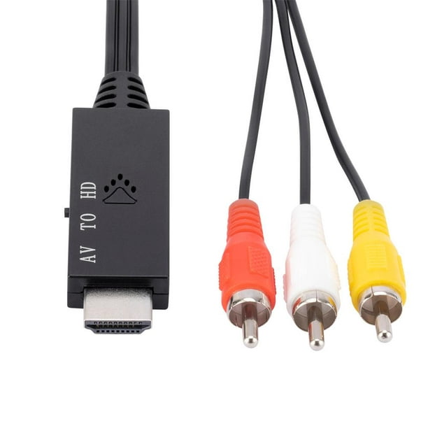 Cable adaptador HDMI compatible a RCA AV Cable convertidor de 1 m para  cámara DVD TV LCD