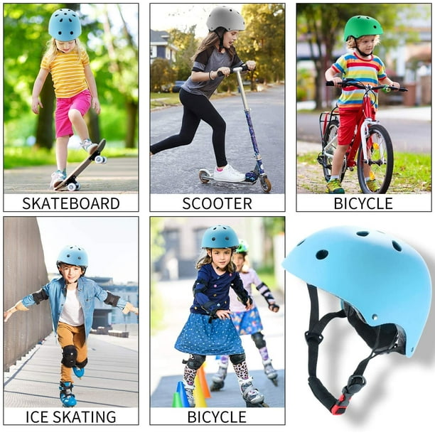7 Uds. Conjunto de equipo de protección para niños, casco de patín, codo,  muñeca, rodillera para monopatín, ciclismo, patinaje, patinete oso de fresa  Hogar