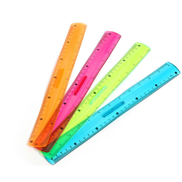 Paquete de 20 reglas de plástico, regla recta de 12 pulgadas, regla flexible  con pulgadas y métrica para el aula escolar, el hogar o la oficina  (colorido) Zhivalor YZY666