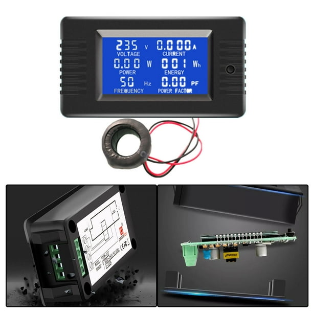 Multímetro digital de mano Voltímetro de pantalla LCD retroiluminada  Multímetro de rango automático analógico profesional para prueba de Rojo  Macarena Multímetro digital